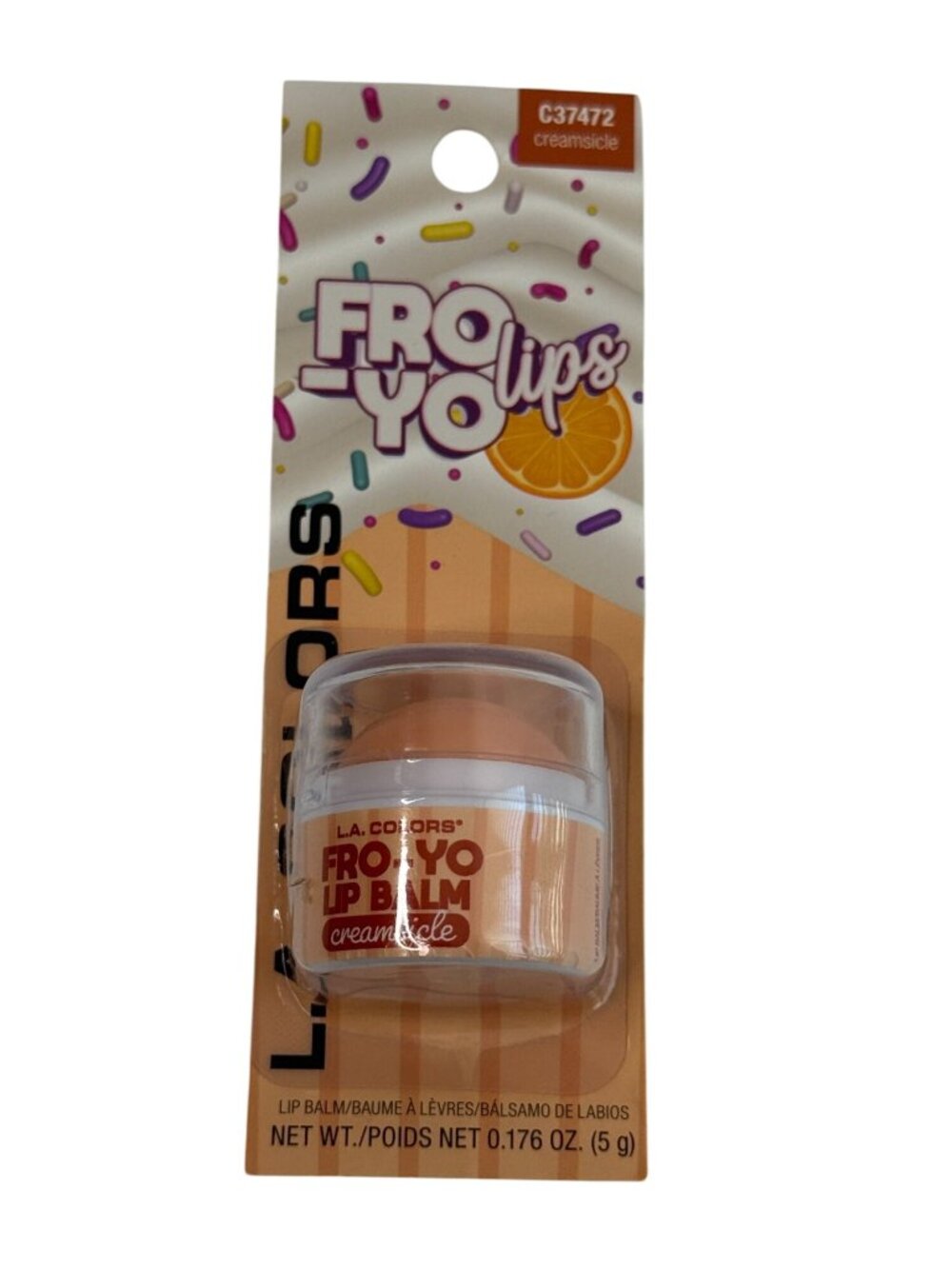 L.A. Colors Fro-Yo Lips Creamsicle Scented Lip Balm New